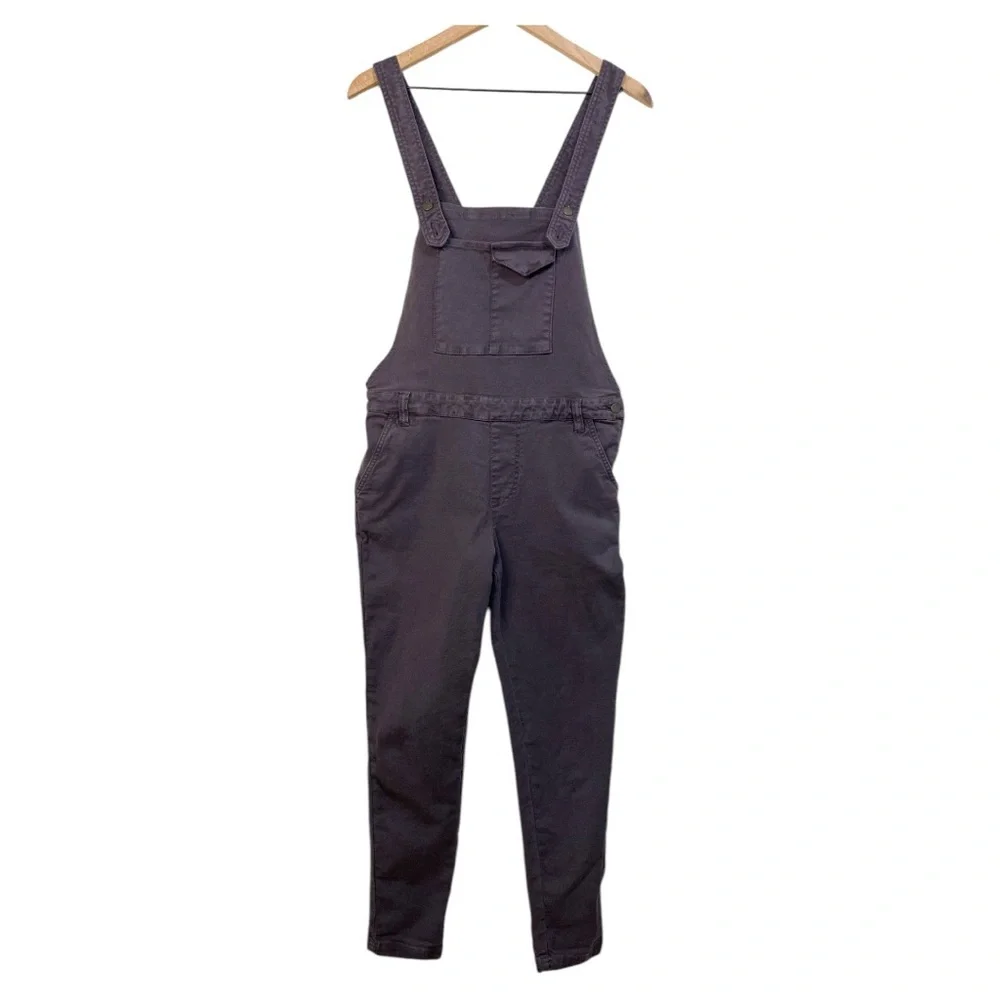 Chaser Canvas Overalls Size M Purple‎ Gray Tapered Leg Crossed Straps